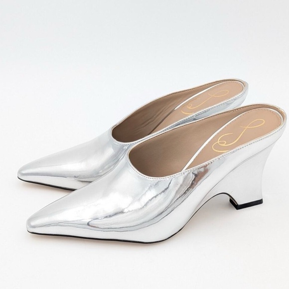 Sam Edelman Shoes - Sam Edelman Silver Mule Heels